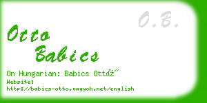 otto babics business card